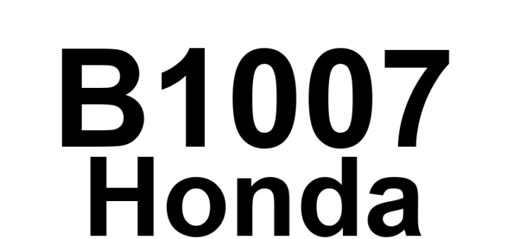 DTC B1007 Honda - Definição em inglês: MICU Lost Communication with Combination Switch Control Unit (HLSW Message) Definição em Português: MICU - Comunicação perdida com a Unidade de Controle do Interruptor de Combinação (Mensagem HLSW)