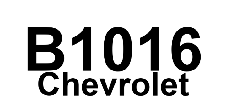 DTC B1016 Chevrolet - Definição em inglês: XX: Vehicle Identification Number Information Not Programmed Definição em Português: Número de Identificação do Veículo (VIN) - Informação Não Programada