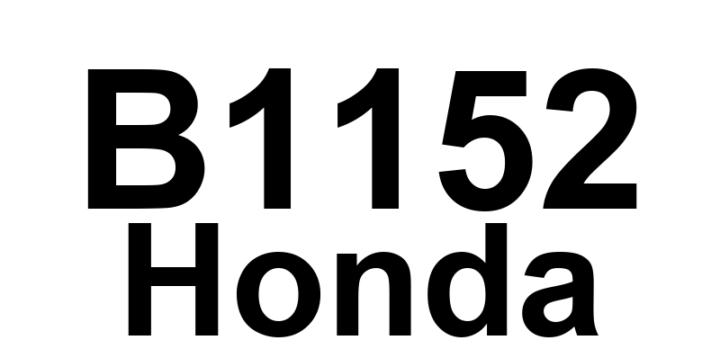 DTC B1152 Honda - Definição em inglês: Gauge Control Module Internal (EEPROM) Error Definição em Português: Módulo de Controle do Medidor - Erro Interno (EEPROM)