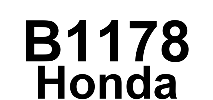 DTC B1178 Honda - Definição em inglês: F-CAN Communication Line Error Definição em Português: Linha de Comunicação F-CAN - Erro de comunicação