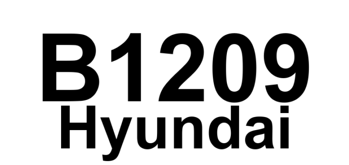 DTC B1209 Hyundai - Definição em inglês: Intake Potentiometer Short (High) Definição em Português: Potenciômetro de Admissão - Curto (Alto)