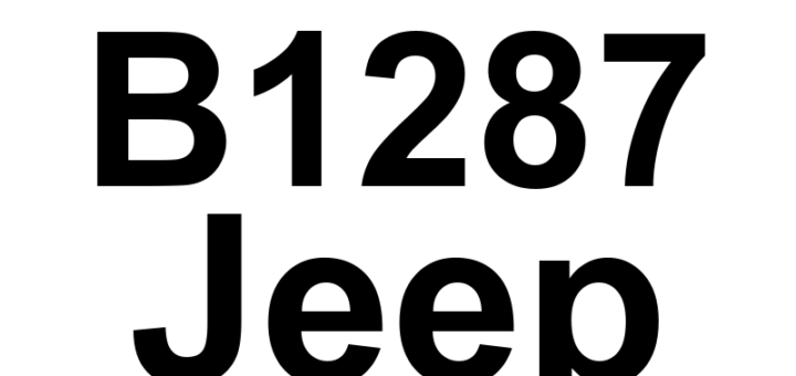 DTC B1287 Jeep - Definição em inglês: Reset Switch Performance Definição em Português: Interruptor de reinicialização - Desempenho inadequado