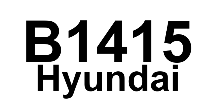 DTC B1415 Hyundai - Definição em inglês: Passenger Front Side Impact Sensor (FSIS) Wrong ID Definição em Português: Sensor de Impacto Lateral Dianteiro do Passageiro - ID Incorreto