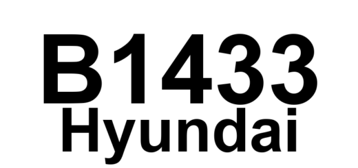DTC B1433 Hyundai - Definição em inglês: Side Airbag Rear-Passenger Resistance too High Definição em Português: Airbag Lateral do Passageiro Traseiro - Resistência muito alta