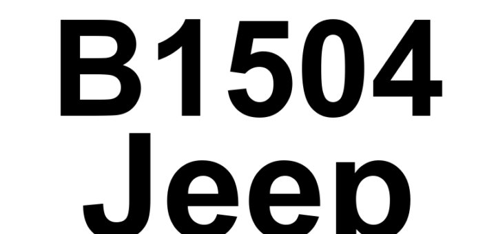 DTC B1504 Jeep - Definição em inglês: Left Steering Wheel Control Switch Circuit Definição em Português: Circuito do Interruptor de Controle do Volante Esquerdo - Problema detectado