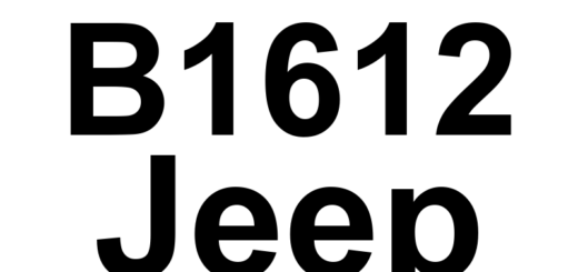 DTC B1612 Jeep - Definição em inglês: Panel Illumination Control Definição em Português: Controle de Iluminação do Painel - Problema Detectado