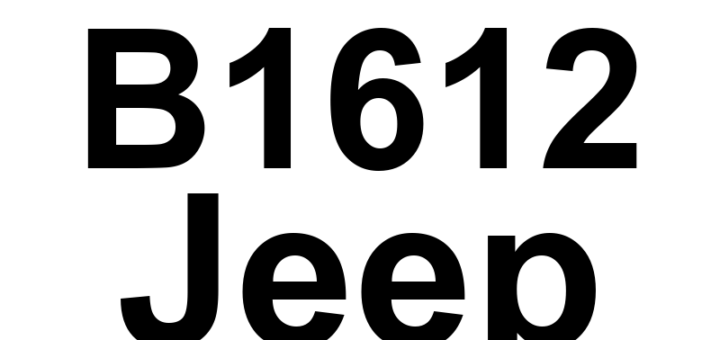 DTC B1612 Jeep - Definição em inglês: Panel Illumination Control Definição em Português: Controle de Iluminação do Painel - Problema Detectado