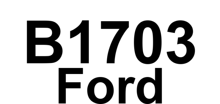 DTC B1703 Ford - Definição em inglês: Seat Driver Recline Forward Switch Circuit Short to Battery Definição em Português: Circuito do Interruptor de Inclinação para Frente do Banco do Motorista - Curto-circuito com a Bateria.