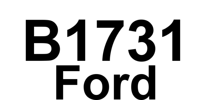 DTC B1731 Ford - Definição em inglês: Seat Driver Rear Down Switch Circuit Short to Battery Definição em Português: Circuito do Interruptor de Movimento para Baixo do Banco Traseiro do Motorista - Curto para Bateria.