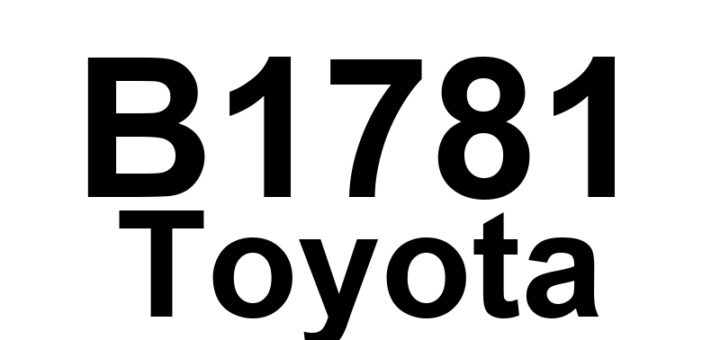 DTC B1781 Toyota - Definição em inglês: Occupant Classification Sensor Front RH Circuit Malfunction Definição em Português: Sensor de Classificação do Ocupante Dianteiro Direito - Mau Funcionamento do Circuito