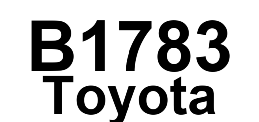 DTC B1783 Toyota - Definição em inglês: Occupant Classification Sensor Rear RH Circuit Malfunction Definição em Português: Sensor de Classificação do Ocupante Traseiro Direito - Mau Funcionamento do Circuito
