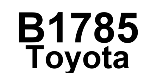 DTC B1785 Toyota - Definição em inglês: Occupant Classification Sensor Front LH Collision Detection Definição em Português: Sensor de Classificação do Ocupante - Detecção de Colisão no Assento Frontal Esquerdo.