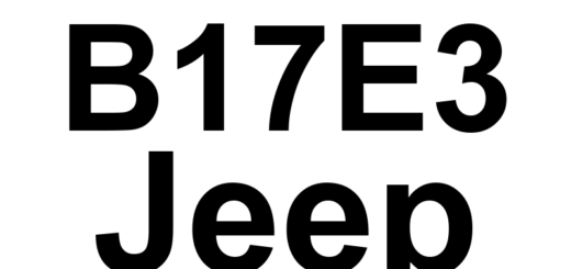 DTC B17E3 Jeep - Definição em inglês: Turn Signal Switch Performance Definição em Português: Desempenho do Interruptor da Seta - Problema Detectado