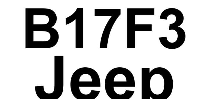 DTC B17F3 Jeep - Definição em inglês: Auto High Beam System Aim Definição em Português: Sistema de Farol Alto Automático - Alinhamento