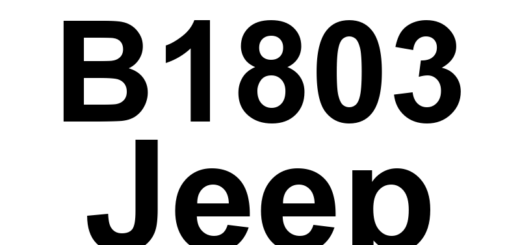 DTC B1803 Jeep - Definição em inglês: Driver Door Lock/Unlock Switch Circuit Stuck Lock Definição em Português: Circuito do Interruptor de Trava/Destrava da Porta do Motorista - Travado na Posição Travar