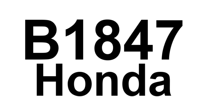 DTC B1847 Honda - Definição em inglês: Power Seat Rear Up-Down Switch Circuit Malfunction Definição em Português: Circuito do Interruptor de Subida-Descida do Banco Traseiro com Malfunção.