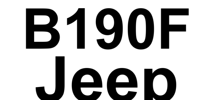 DTC B190F Jeep - Definição em inglês: Driver Window Switch Circuit High Definição em Português: Circuito do Interruptor da Janela do Motorista - Tensão Alta.