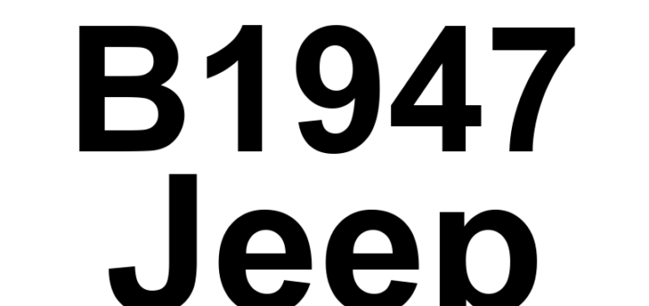 DTC B1947 Jeep - Definição em inglês: Power Liftgate Pinch Sensor 2 Circuit Low Definição em Português: Sensor de Aperto do Portão Traseiro Elétrico - Circuito Baixo (Sensor 2)