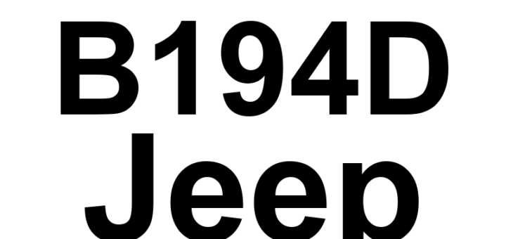 DTC B194D Jeep - Definição em inglês: Power Liftgate Rear Zone Switch Stuck Definição em Português: Interruptor da Zona Traseira da Tampa Elétrica - Travado