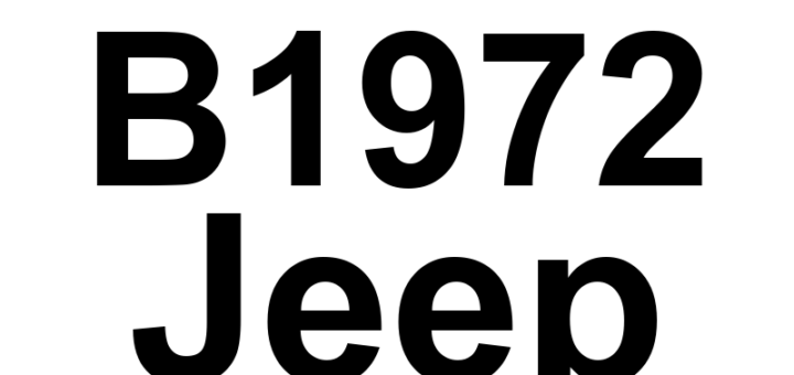 DTC B1972 Jeep - Definição em inglês: Power Liftgate Latch Release - Ratchet Primary Switch Performance Definição em Português: Trava da Tampa Traseira Elétrica - Desempenho do Switch Primário de Travamento