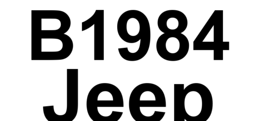 DTC B1984 Jeep - Definição em inglês: Power Liftgate Latch Control 2 Circuit Low Definição em Português: Controle de Fechadura da Tampa Traseira Motorizada - Circuito 2 com Tensão Baixa