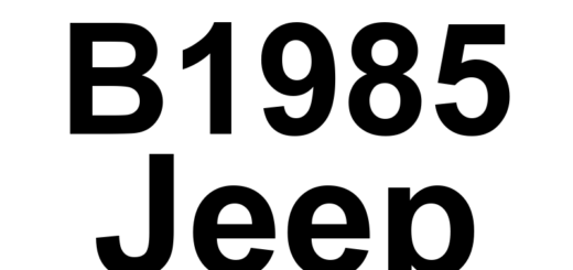 DTC B1985 Jeep - Definição em inglês: Power Liftgate Latch Control 2 Circuit High Definição em Português: Travamento do Portão Traseiro Automático - Circuito 2 Alta Tensão