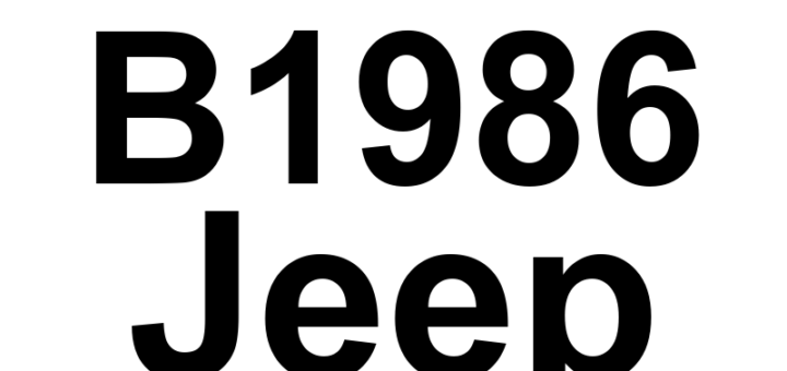 DTC B1986 Jeep - Definição em inglês: Power Liftgate Latch Control 2 Circuit Open Definição em Português: Trava do Porta-Malas Elétrico - Circuito de Controle 2 Aberto