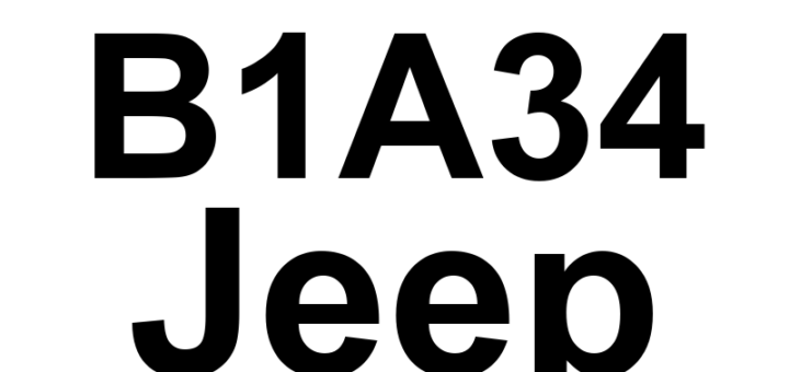 DTC B1A34 Jeep - Definição em inglês: Universal Garage Door Switch 3 Stuck Definição em Português: Interruptor universal da porta da garagem 3 - Preso