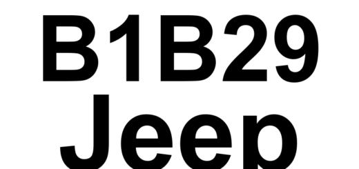 DTC B1B29 Jeep - Definição em inglês: 1st Row Driver Seat Belt Pretensioner Circuit High Definição em Português: Circuito do Pré-Tensionador do Cinto de Segurança do Motorista da 1ª Fila - Alta Tensão