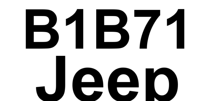 DTC B1B71 Jeep - Definição em inglês: Up-Front Right Satellite Acceleration Sensor Internal Definição em Português: Sensor Interno de Aceleração do Satélite Dianteiro Direito - Problema Detectado