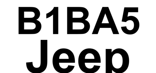 DTC B1BA5 Jeep - Definição em inglês: Airbag Squib Configuration Mismatch Definição em Português: (Configuração do Inflador do Airbag - Incompatibilidade de Configuração)
