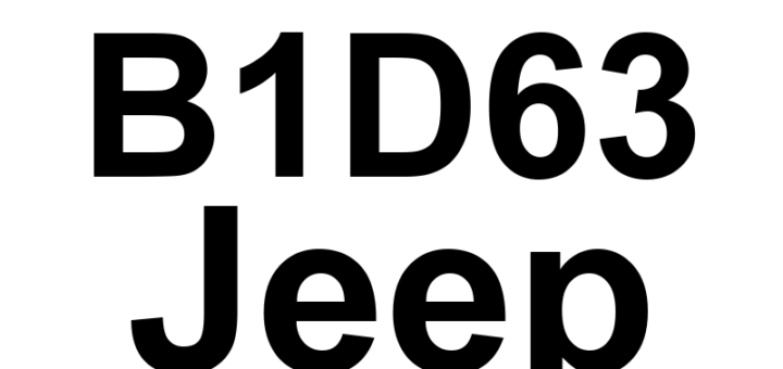 DTC B1D63 Jeep - Definição em inglês: Power Seat Switch Open Definição em Português: Interruptor de Assento Elétrico - Circuito Aberto