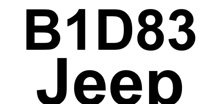 DTC B1D83 Jeep - Definição em inglês: Seat Rear Vertical Motor Control Circuit Performance Definição em Português: Circuito de Controle do Motor Vertical Traseiro do Assento - Desempenho Deficiente