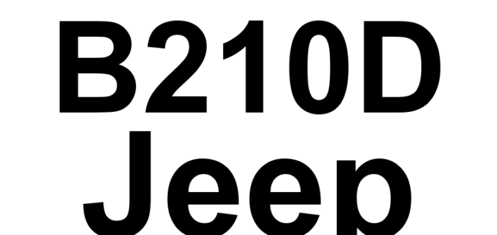 DTC B210D Jeep - Definição em inglês: Battery Voltage Low Definição em Português: Tensão da Bateria - Baixa