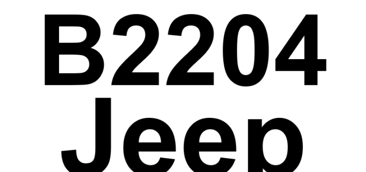 DTC B2204 Jeep - Definição em inglês: ECU Configuration Mismatch Definição em Português: Incompatibilidade da Configuração da ECU