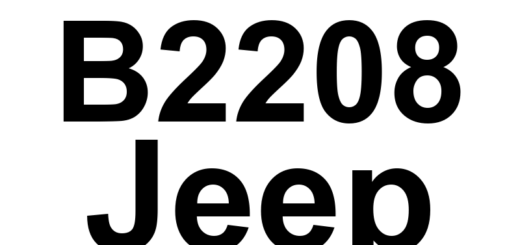 DTC B2208 Jeep - Definição em inglês: Occupant Restraint Controller Internal 2 Definição em Português: Controlador de Restrição de Ocupante - Problema Interno 2