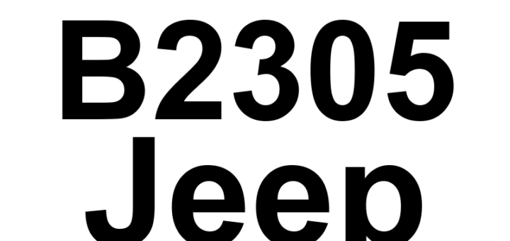 DTC B2305 Jeep - Definição em inglês: Wiper Park Switch Input Circuit High Definição em Português: Interruptor de Estacionamento do Limpador de Para-brisa - Circuito Aberto ou com Alta Tensão.