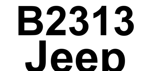 DTC B2313 Jeep - Definição em inglês: Wiper On/Off Control Circuit Low Definição em Português: Circuito de Controle de Liga/Desliga do Limpador - Nível Baixo
