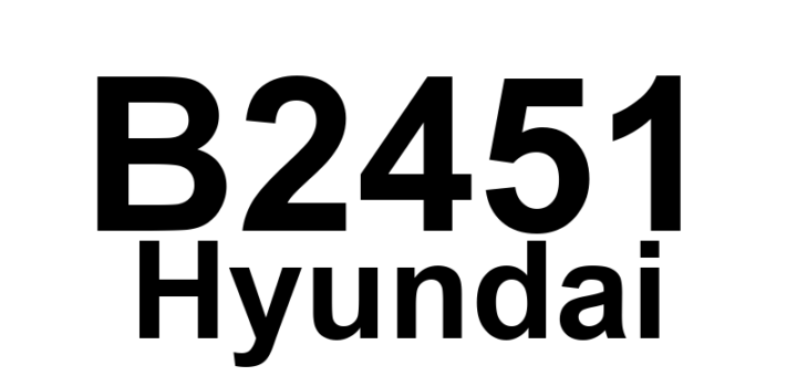 DTC B2451 Hyundai - Definição em inglês: Sliding Door Unlatch or Cinch Motor (PTG) / Unlatch Motor (PSD) Short Low Definição em Português: Motor de Destrave ou Ajuste da Porta Corrediça (PTG) / Motor de Destrave (PSD) - Curto-circuito em Baixa Tensão