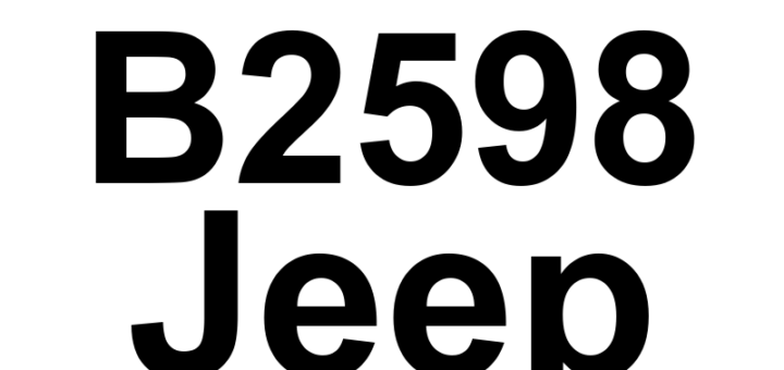 DTC B2598 Jeep - Definição em inglês: Door Module Front Left Definição em Português: Módulo da Porta Dianteira Esquerda