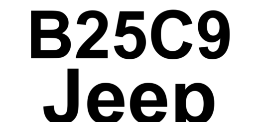 DTC B25C9 Jeep - Definição em inglês: Driver Door Ajar Switch 2 Stuck Closed Definição em Português: Interruptor da Porta do Motorista - Preso Fechado (2)