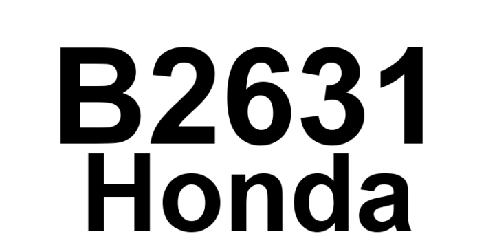 DTC B2631 Honda - Definição em inglês: Center Right Rear Sensor Failure Definição em Português: Sensor traseiro direito central - Falha detectada