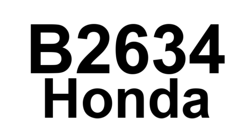 DTC B2634 Honda - Definição em inglês: Rear Bus Failure Definição em Português: Falha no Barramento Traseiro