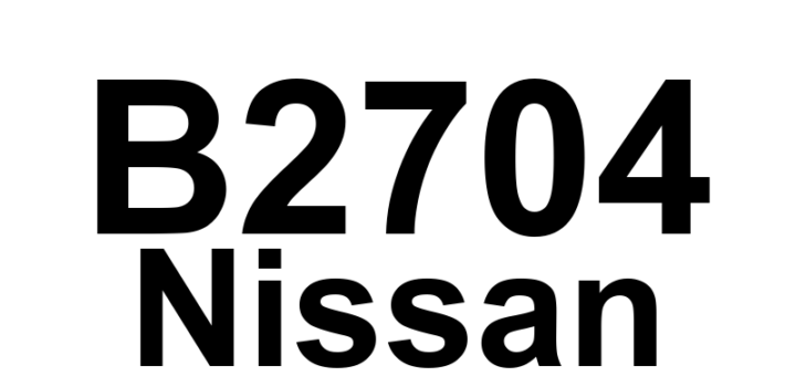 DTC B2704 Nissan - Definição em inglês: Rear Sonar Sensor Definição em Português: Sensor de Sonar Traseiro