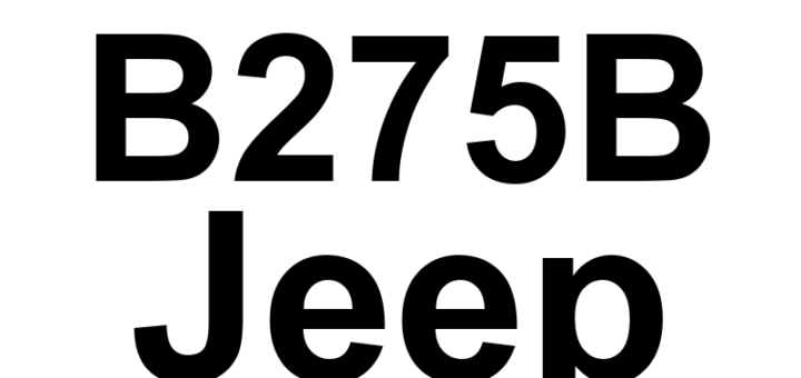 DTC B275B Jeep - Definição em inglês: Airbag Telltale Definição em Português: 'Luz indicadora do airbag'