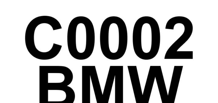 DTC C0002 BMW - Definição em inglês: TCS Control Channel 'A' Valve 2 Definição em Português: Válvula 2 do Canal de Controle 'A' do TCS - Problema detectado