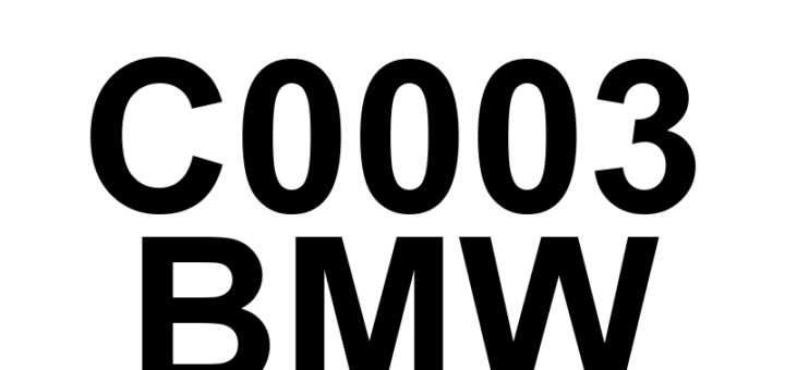 DTC C0003 BMW - Definição em inglês: TCS Control Channel 'B' Valve 1 Definição em Português: Válvula 1 do Canal de Controle 'B' do TCS - Problema detectado
