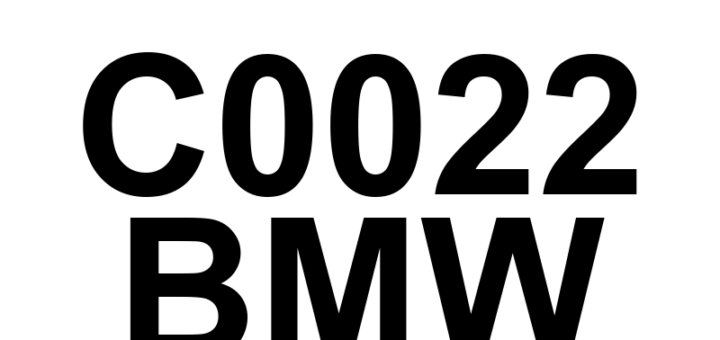 DTC C0022 BMW - Definição em inglês: Brake Booster Solenoid Definição em Português: Solenoide do Servo de Freio - (Problema detectado)