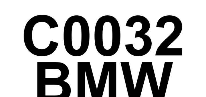 DTC C0032 BMW - Definição em inglês: Left Front Wheel Speed Sensor Supply Definição em Português: Sensor de Velocidade da Roda Dianteira Esquerda - Suprimento