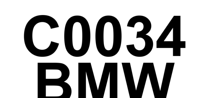 DTC C0034 BMW - Definição em inglês: Right Front Wheel Speed Sensor Definição em Português: Sensor de Velocidade da Roda Dianteira Direita.